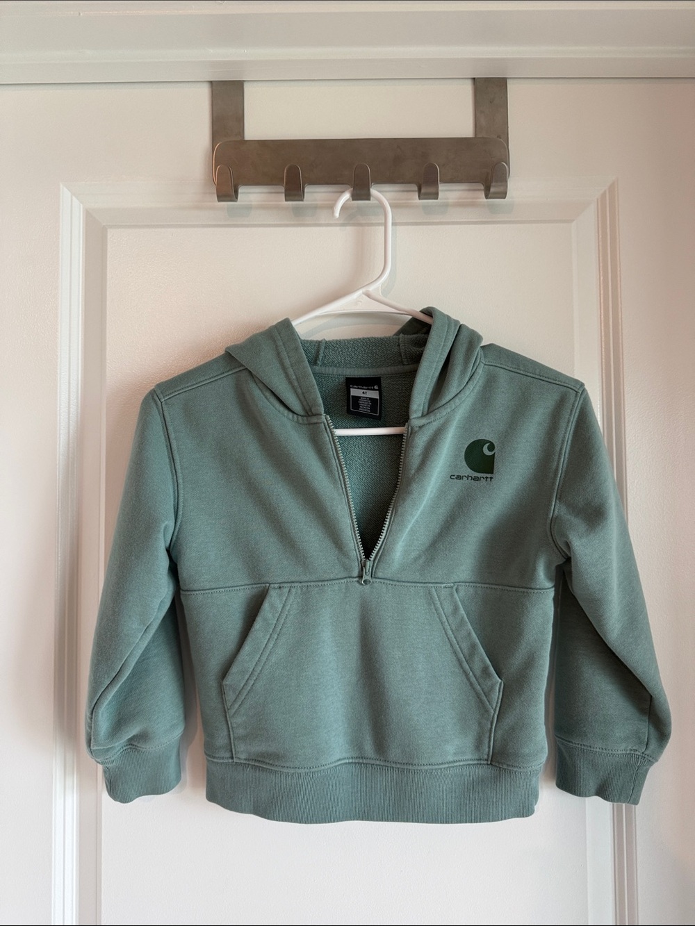 Carhartt Kids Sage Green Half-Zip Hoodie
